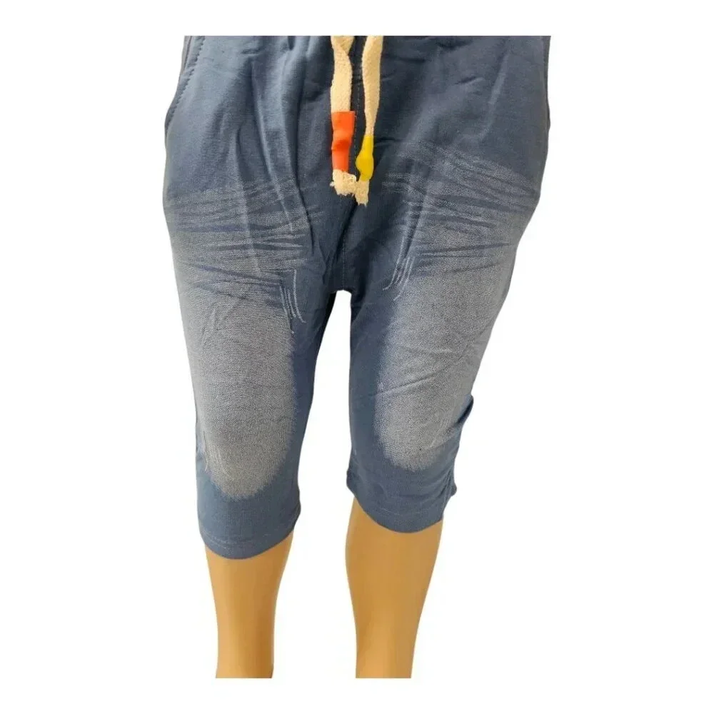 3T Baby Boys White and Blue Shorts and Tshirt Faux Vest 2pcs Set